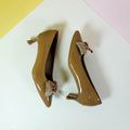 Bow Tie Tie Kitten Heels Brown - toastitoes 