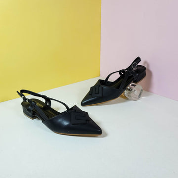 Low Block Heel Pumps Black - toastitoes 