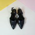 Low Block Heel Pumps Black - toastitoes 