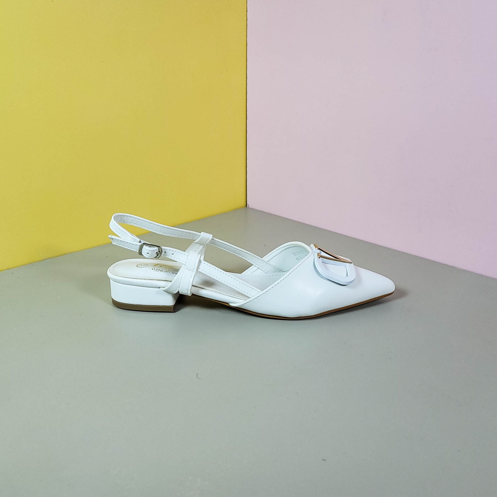 Low Block Heel Pumps White - toastitoes 