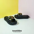 Bold Chain Women Slippers Black - toastitoes 