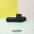 Bold Chain Women Slippers Black - toastitoes 