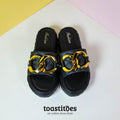 Bold Chain Women Slippers Black - toastitoes 