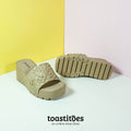 High Wedges Sole Slippers Brown - toastitoes 