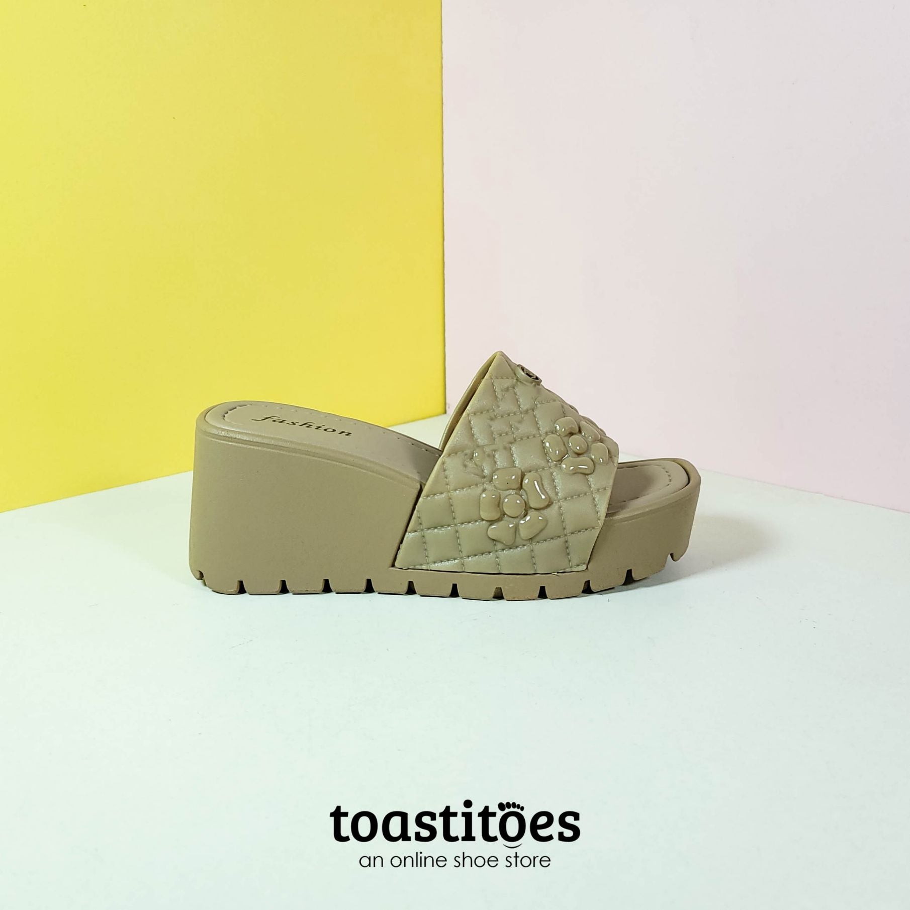 High Wedges Sole Slippers Brown - toastitoes 