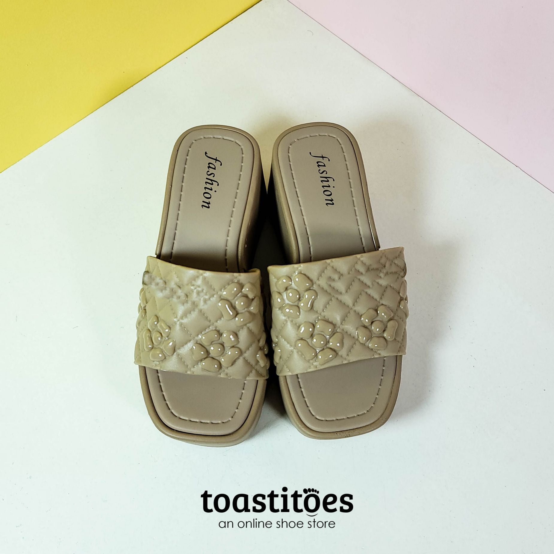 High Wedges Sole Slippers Brown - toastitoes 