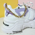 Thick Sole Women Sneakers White/Purple - toastitoes 