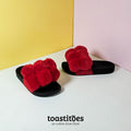 Summer Pom Pom Flip Flops Red - toastitoes 