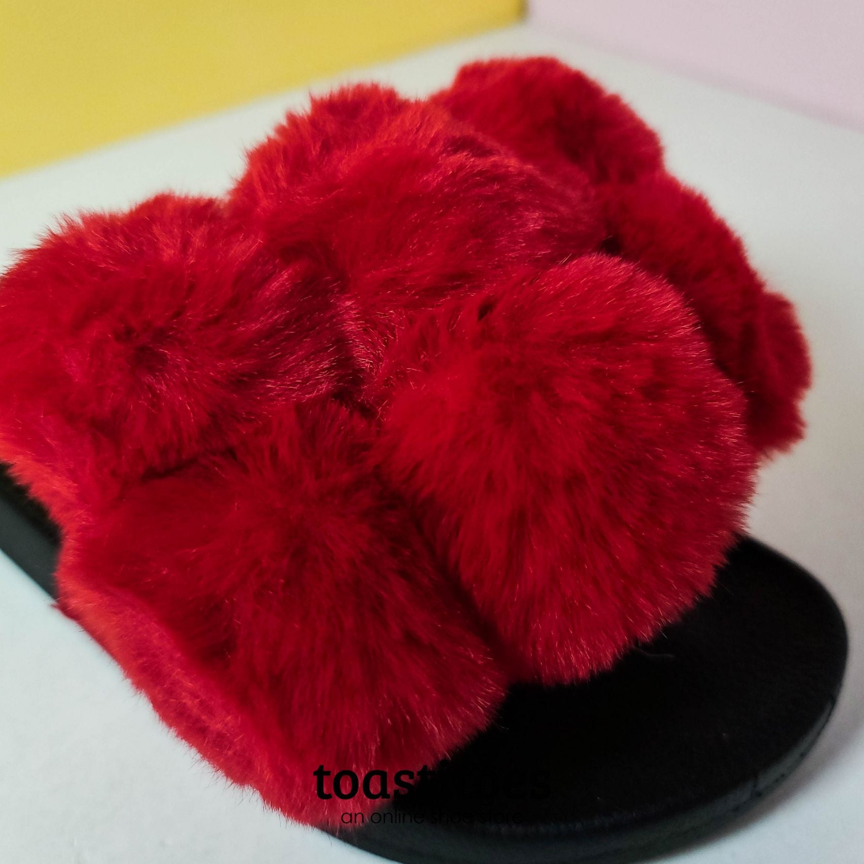 Summer Pom Pom Flip Flops Red - toastitoes 