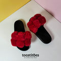 Summer Pom Pom Flip Flops Red - toastitoes 