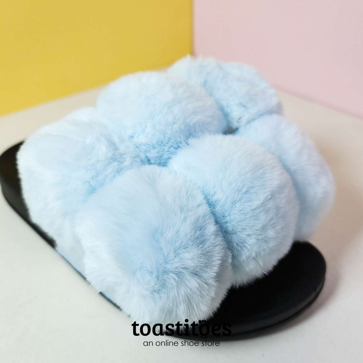 Summer Pom Pom Flip Flops Blue - toastitoes 