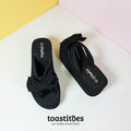 Chunky Sole Scissors Slippers Black - toastitoes 