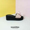 Chunky Sole Bow Tie Slippers Pink - toastitoes 