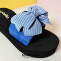 Chunky Sole Bow Tie Slippers Blue - toastitoes 