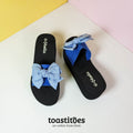 Chunky Sole Bow Tie Slippers Blue - toastitoes 