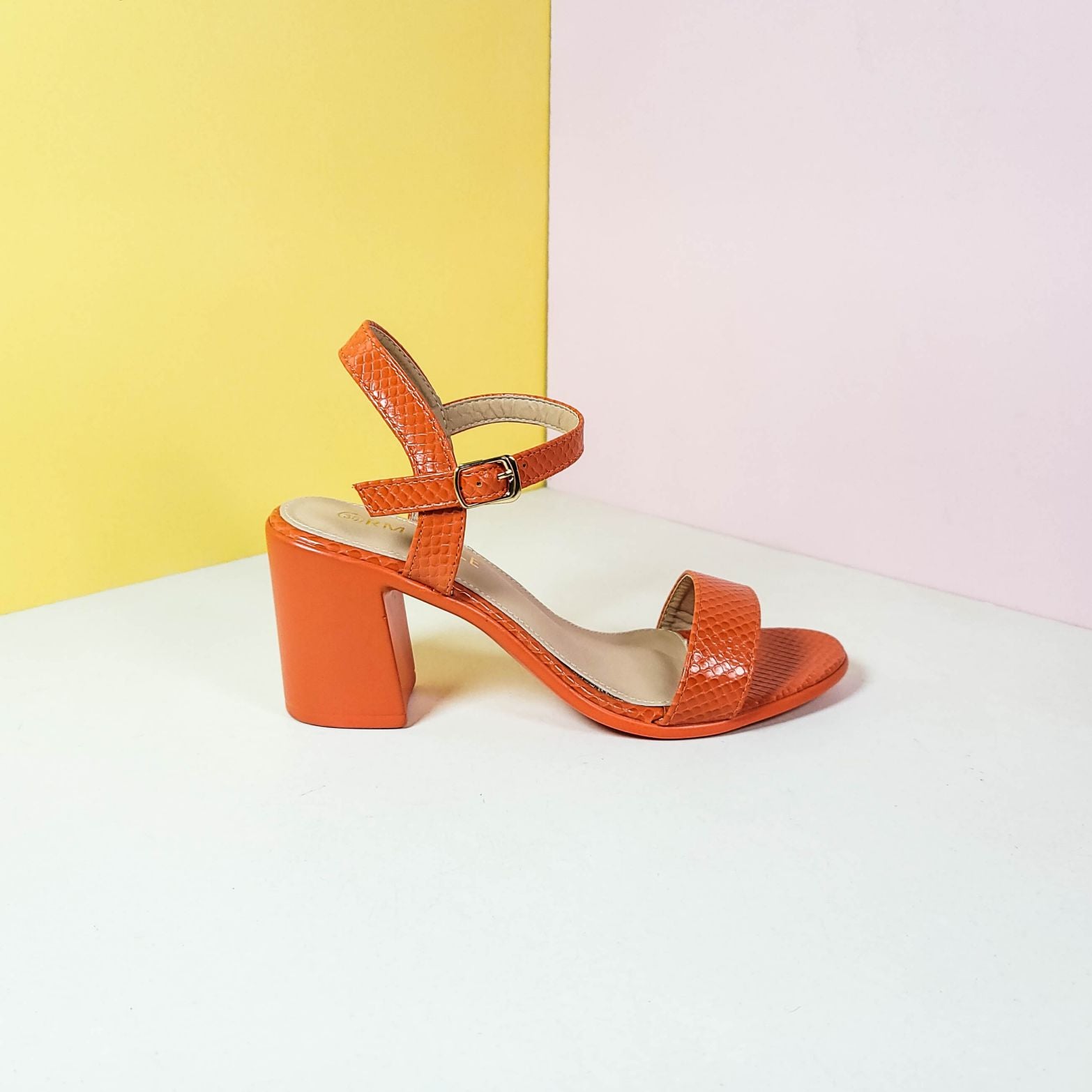 Single Band Block Heels Orange - toastitoes 