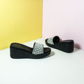 Chunky Sole Fancy Slippers Black - toastitoes 