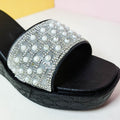 Chunky Sole Fancy Slippers Black - toastitoes 