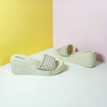 Chunky Sole Fancy Slippers Beige - toastitoes 