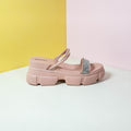 Chunky Sole Band Sandals/Slippers Pink - toastitoes 