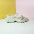 Chunky Sole Band Sandals/Slippers Beige - toastitoes 