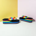 Chunky Sole Rainbow Scissors Slippers - toastitoes 