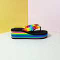 Chunky Sole Rainbow Scissors Slippers - toastitoes 