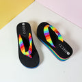 Chunky Sole Rainbow Scissors Slippers - toastitoes 