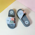 Thick Sole Flowers Slippers Grey - toastitoes 