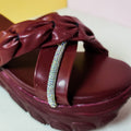 Chunky Sole Comfort Slippers Maroon - toastitoes 