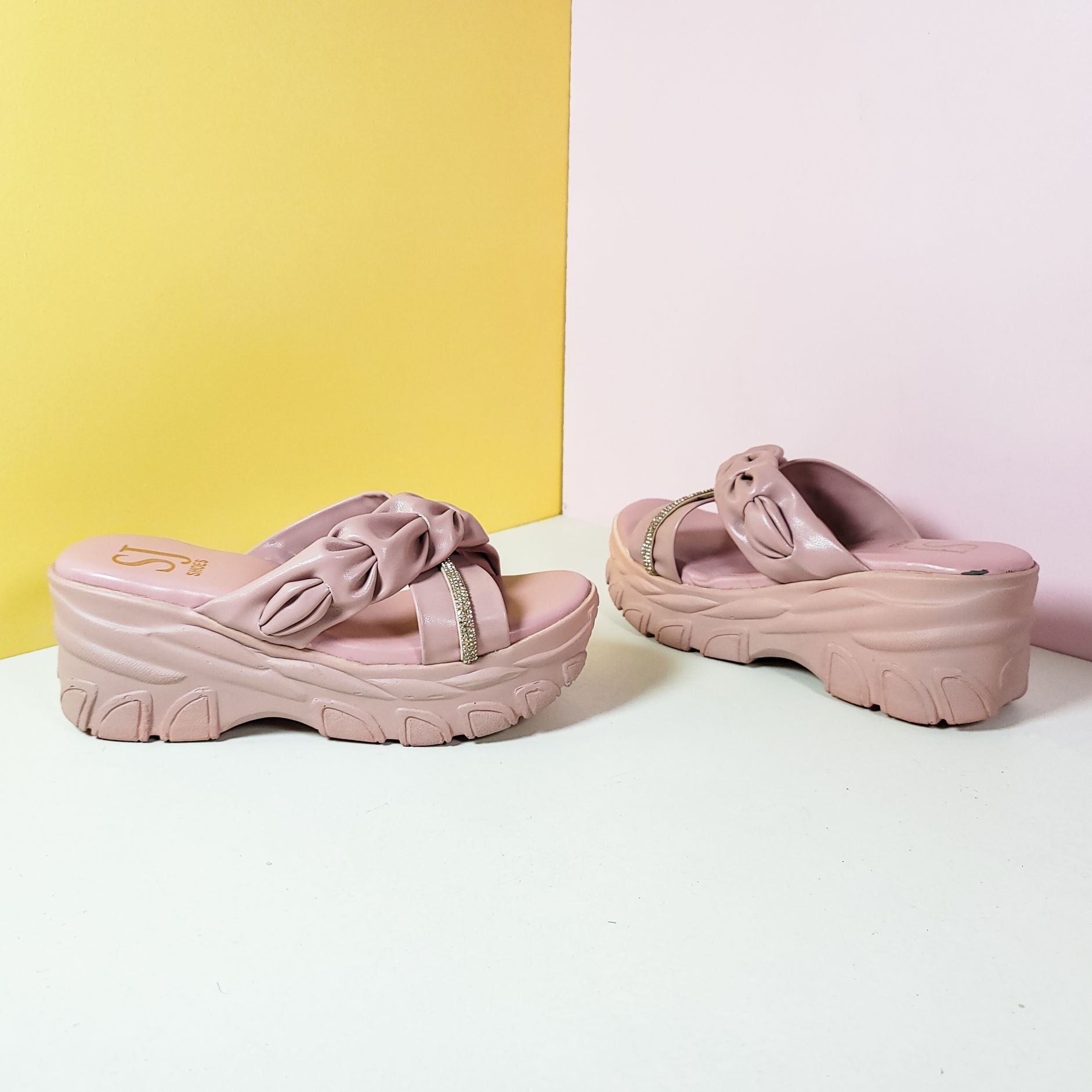 Chunky Sole Comfort Slippers Pink - toastitoes 