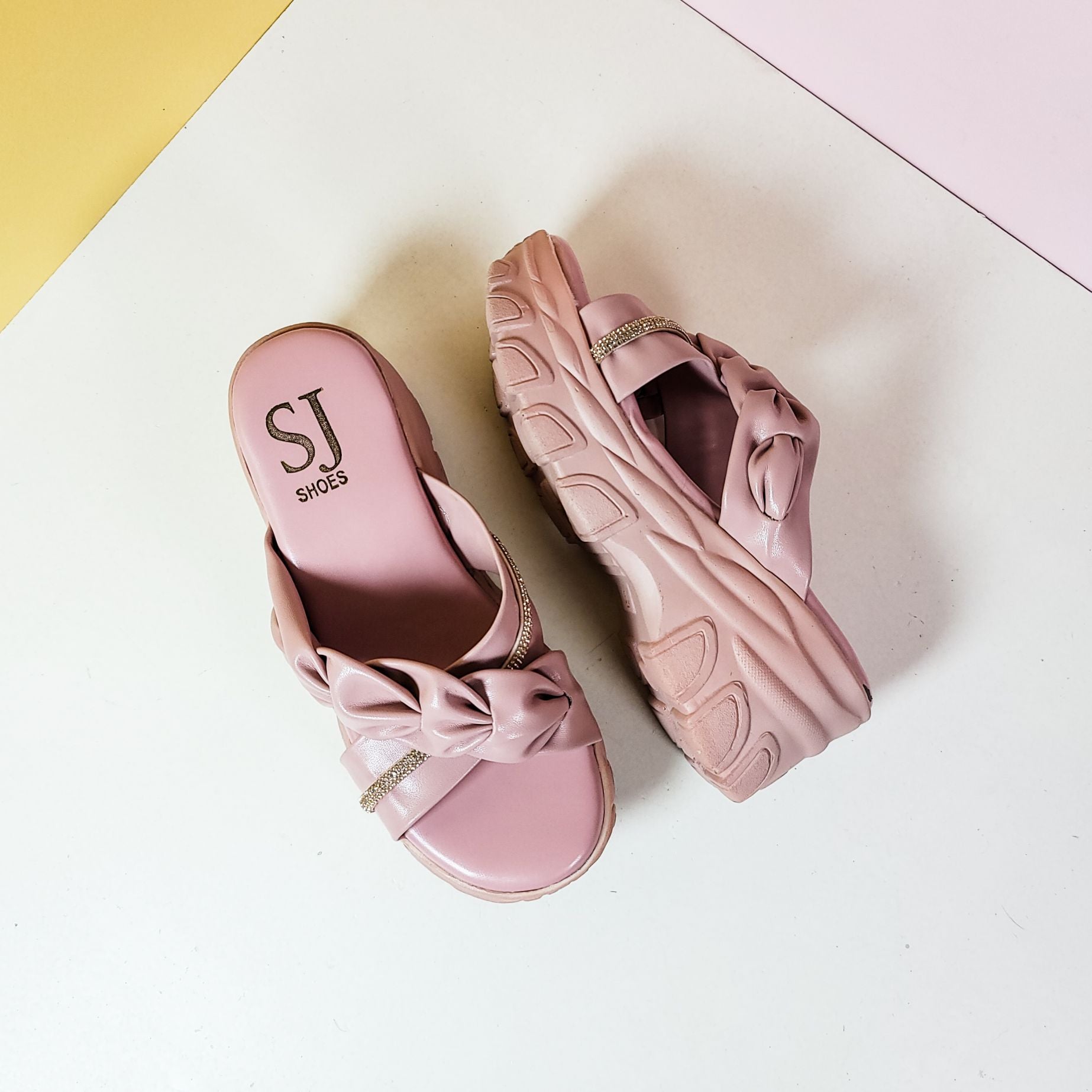 Chunky Sole Comfort Slippers Pink - toastitoes 