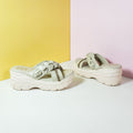 Chunky Sole Comfort Slippers Beige - toastitoes 