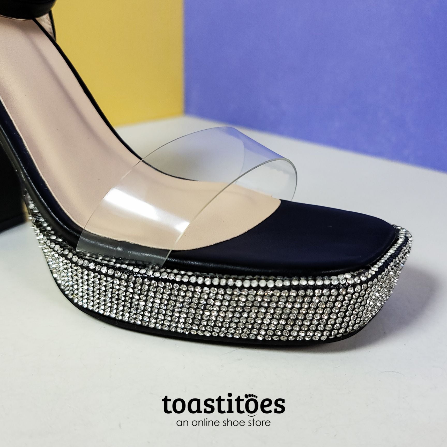 5" Block High Heels Black - toastitoes 