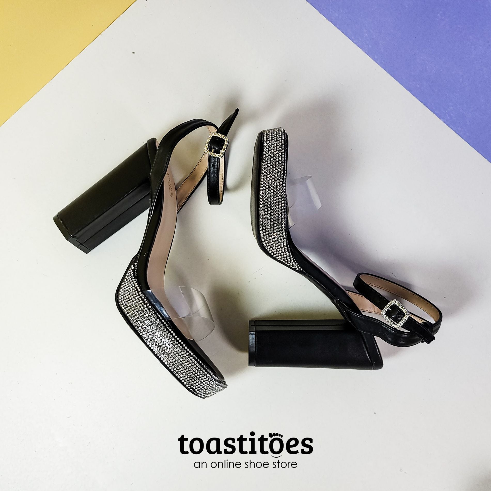 5" Block High Heels Black - toastitoes 