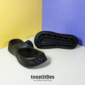 Eva Chunky Sole Thong Slippers Black - toastitoes 