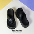 Eva Chunky Sole Thong Slippers Black - toastitoes 