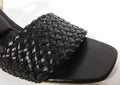 Celtic Knot Band Block Heel Sandals Black Color - toastitoes 